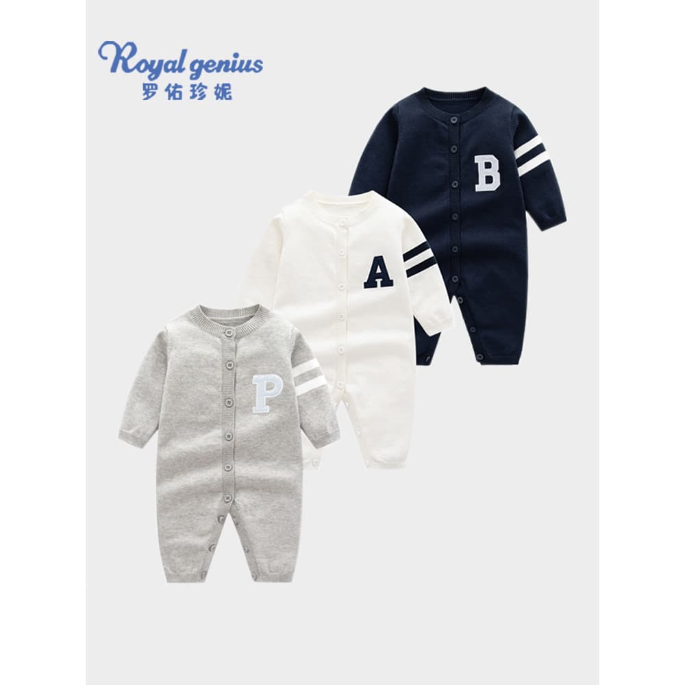 Camisola do bebê primavera outono macacão bebê Cardigan mão malha macacão bebê recém-nascido macacão