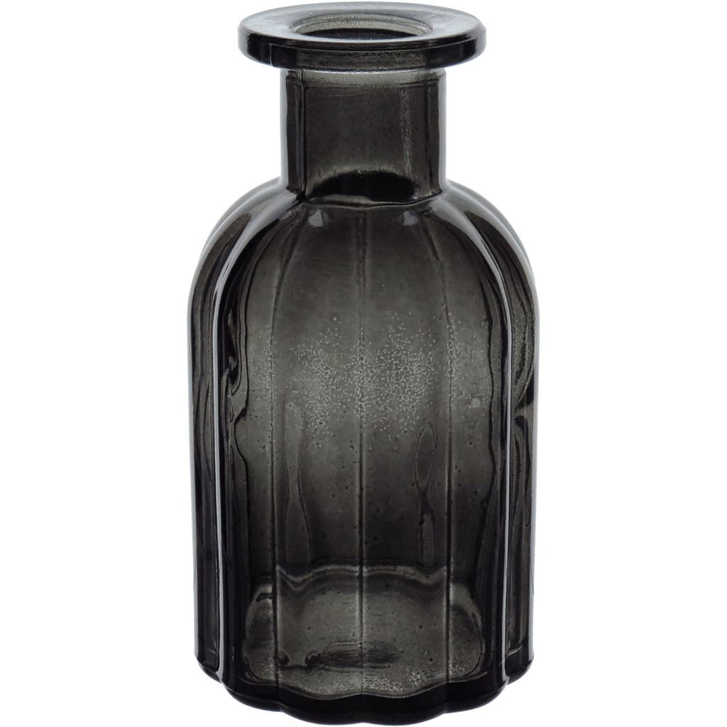 Vaso Decorativo Enfeite Planta Garrafa Vidro 14x7x7cm Fume Flores Suculenta Sala Jardim Casa