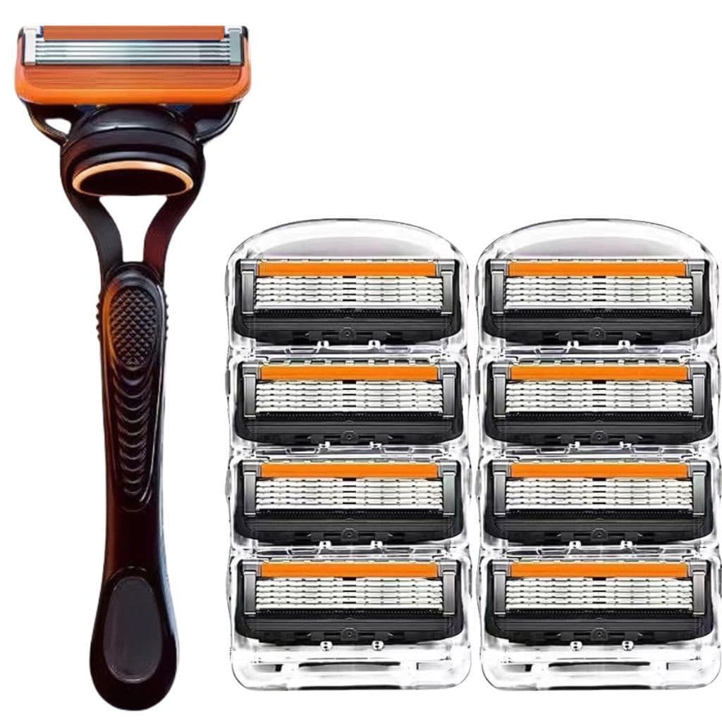 [Barbeamento profundo] Navalha Manual de qualidade alemã, barbear masculino, atualização Universal, lâmina de cinco cama
