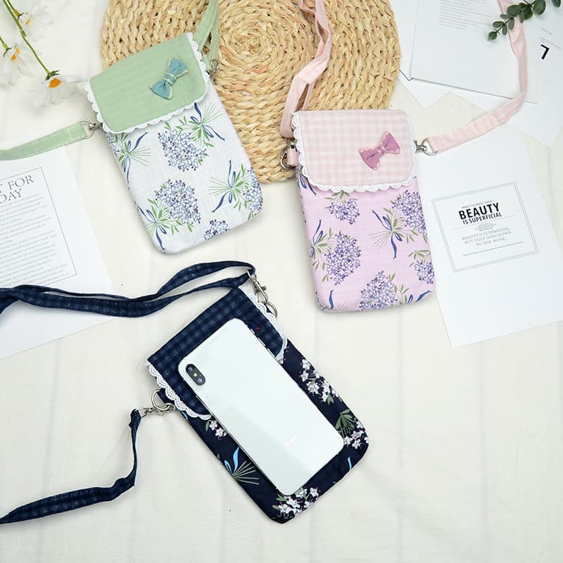 Pequena bolsa de pano fresco Mini bolsa pequena feminina celular pequena bolsa mensageiro com zíper bolsa para celular m