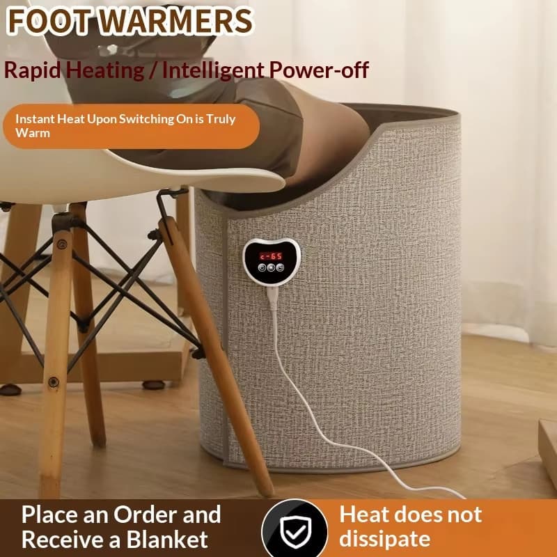 Aquecedor de Pés e Pernas Temperatura Ajustável 8 Níveis Timer Inteligente Dobrável para Home e Office