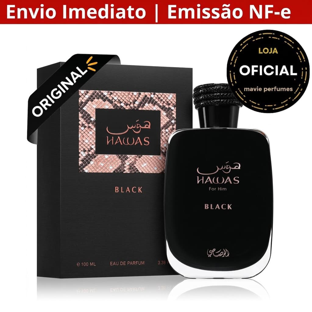 ⚡Frete Grátis Perfume Arabe RASASI Hawas Black EDP 100mL para homens  100%Original-Envio imediato