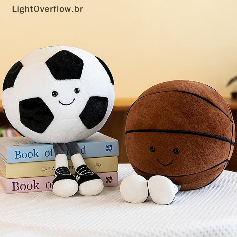 [LightOverflow] Boneca De Futebol De Basquete Com Pés Pelúcia Brinquedos Cartão Amor Travesseiro Forma Divertida Almofad