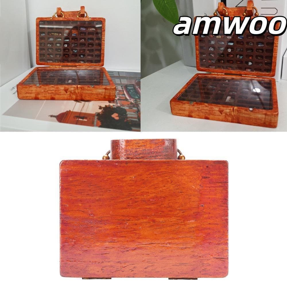 Caixa De Exibição Mineral AMWOO , Coleção De Rocha De 3.9 x 2.8 x 1.2 Pol . , Recipiente De Amostra Retangular