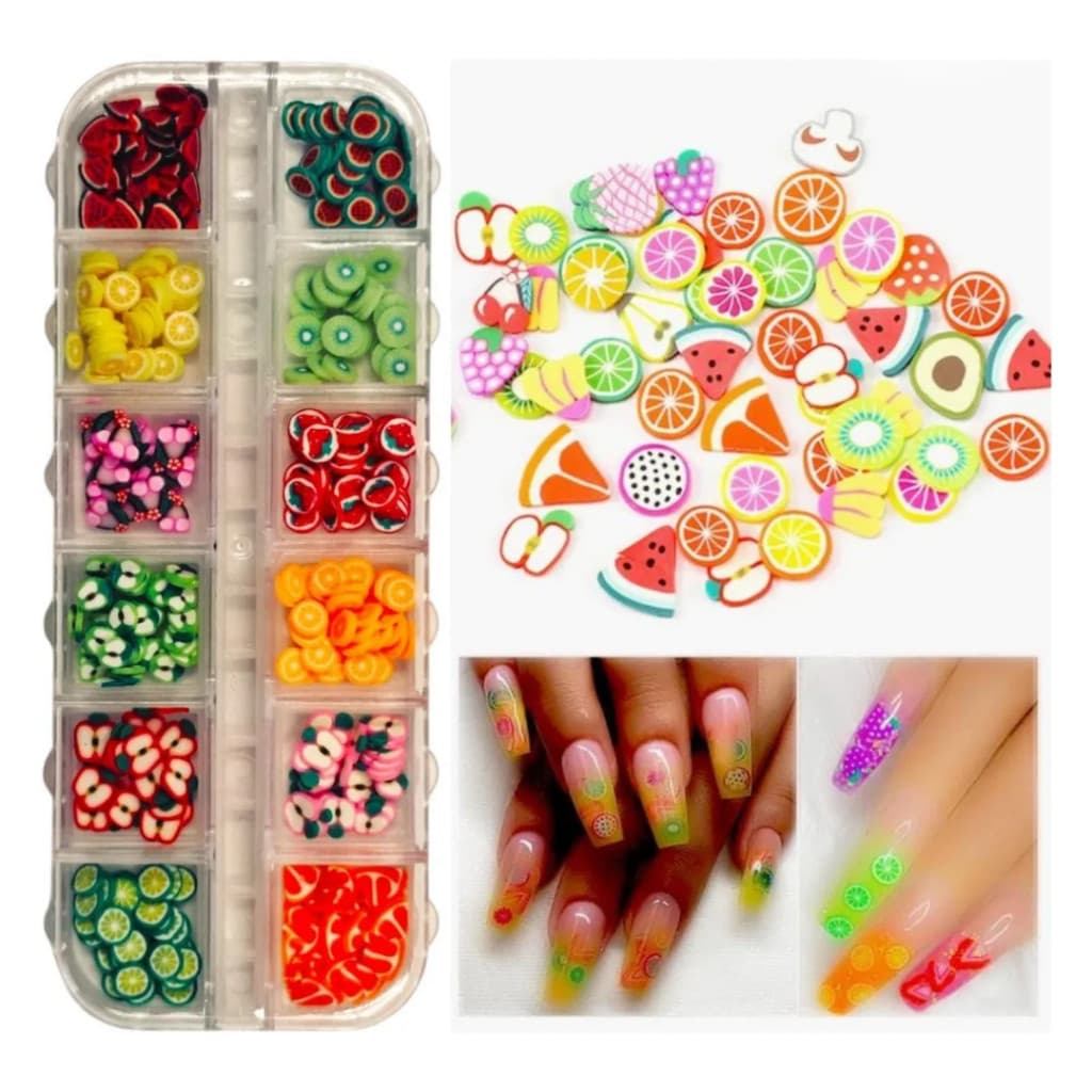 Decoração Frutas Unhas De Gel Encapsulamento Nail Art Estojo
