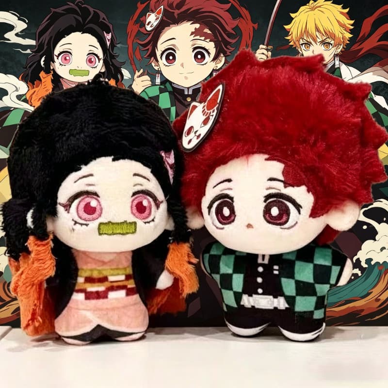 Demon Slayer Nezuko 10cm Boneca De Algodão Bonito Anime Personagem Brinquedo De Pelúcia Chaveiro Pingente Para Coleção D