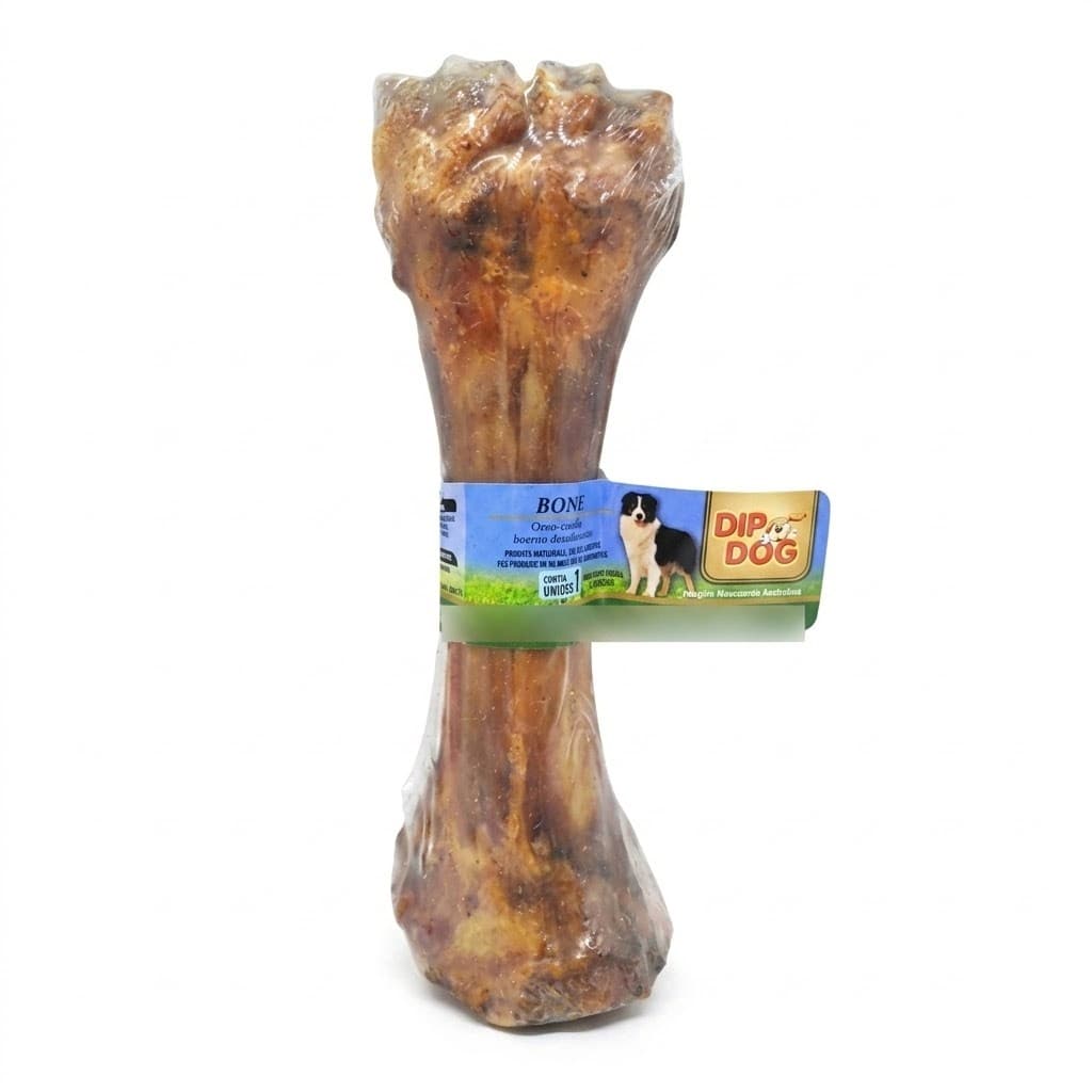 Osso Canela Bovina Defumado Dip Dog 23cm Petisco Natural Mordedor Cachorro Cães
