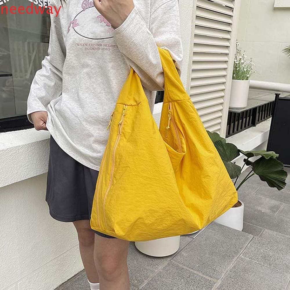 NEEDWAYB Bolsa De Ombro De Nylon , Sacola Casual Estilo Japonês De Grande Capacidade , Armazenamento Macia De Poliéster