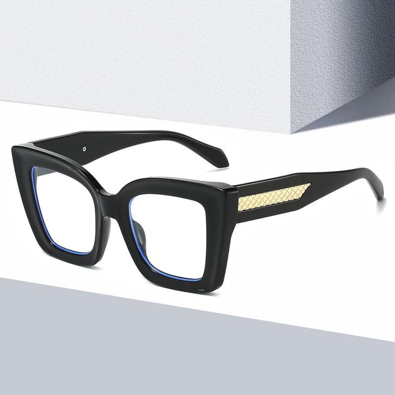 Mulheres Anti Luz Azul Óculos Moda Dupla Cor De Computador Clássico Lentes Claras Retro Gato Olho
