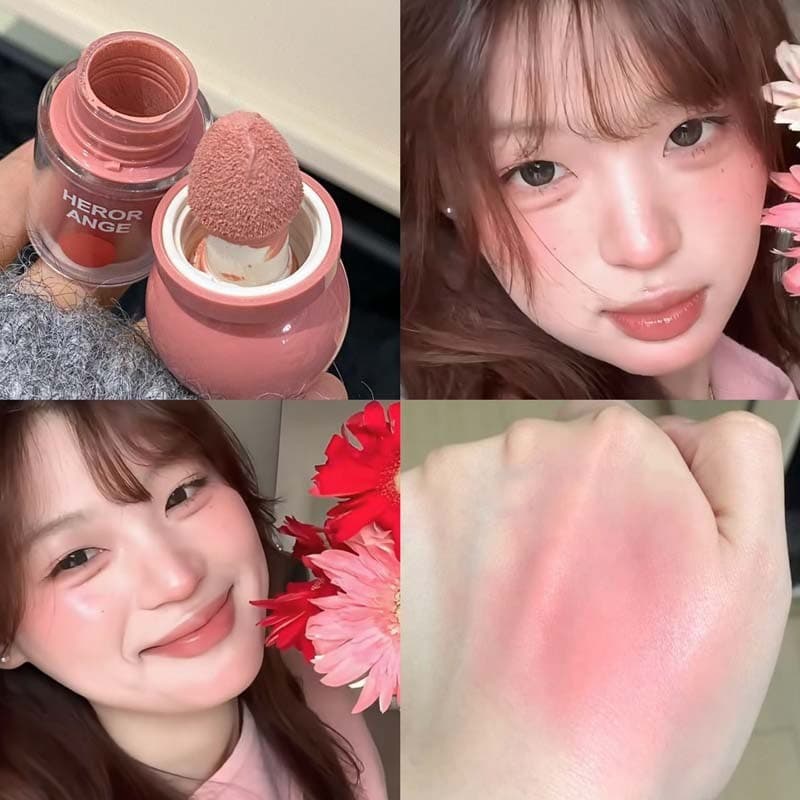 Blush rosa pêssego Pseudo-maquiagem baixa saturação fácil de expandir líquido macio Rouge menina clareamento maquiagem l