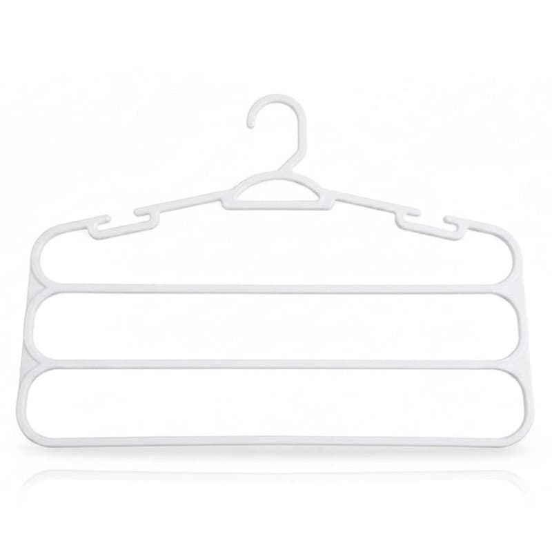Cabide Branco para Calças 3 Divisórias Reforçado - Organizador de Calças com 3 Espaços