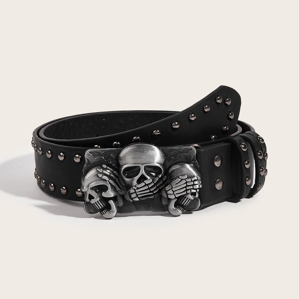 Novo cinto moderno masculino exclusivo Hip-Hop crânio juventude estilo Punk cinto Casual