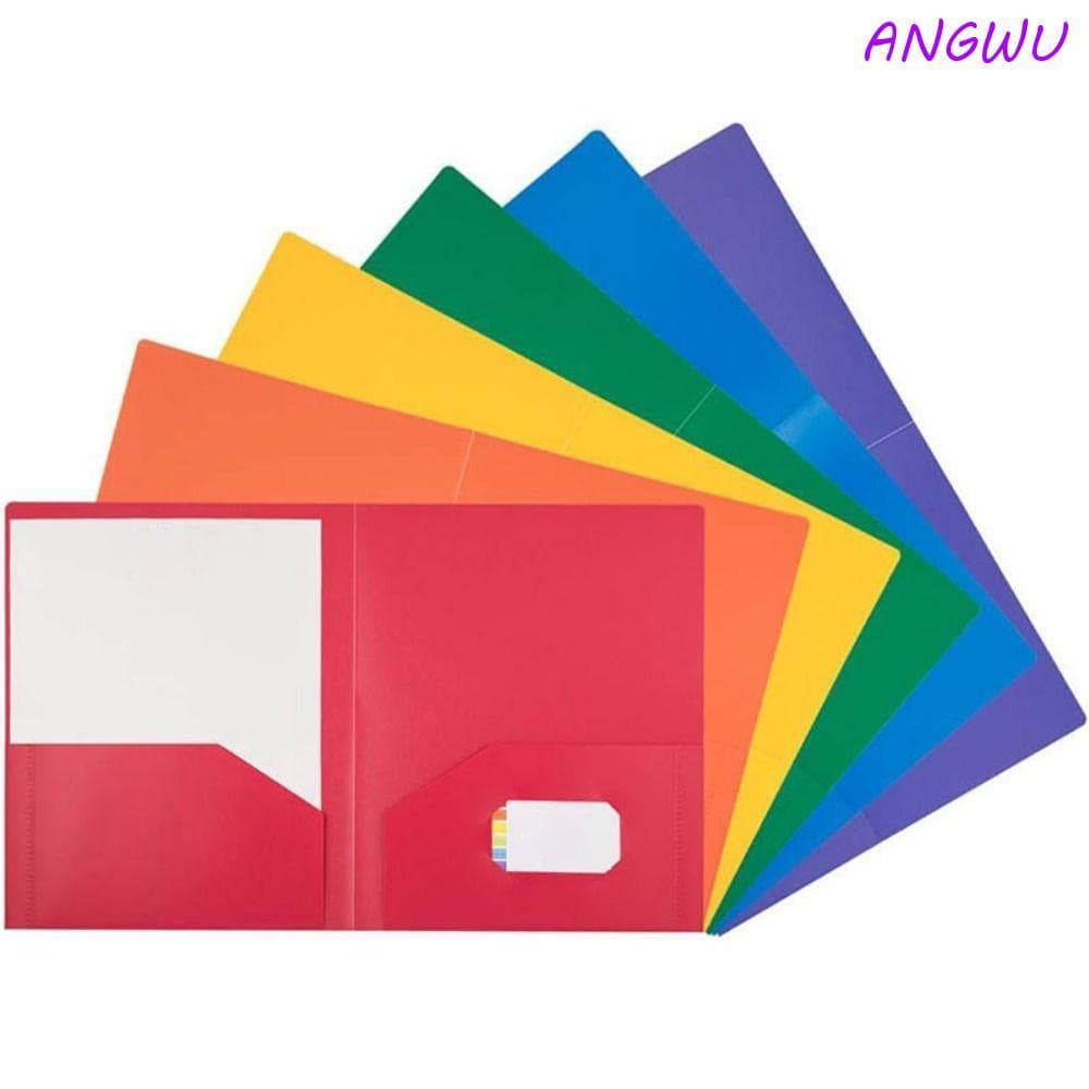 Pasta De Arquivo ANGWU A4 , Pastas Dobráveis PP Da Moda , Bolso Dupla Face Simples Multicolorida De Grande Capacidade