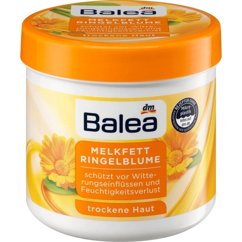 Balea Milk Fat Marigold, 250 ml, Cuida da Pele Seca, Estressada ou Rachada, Vegano - Produto Alemão