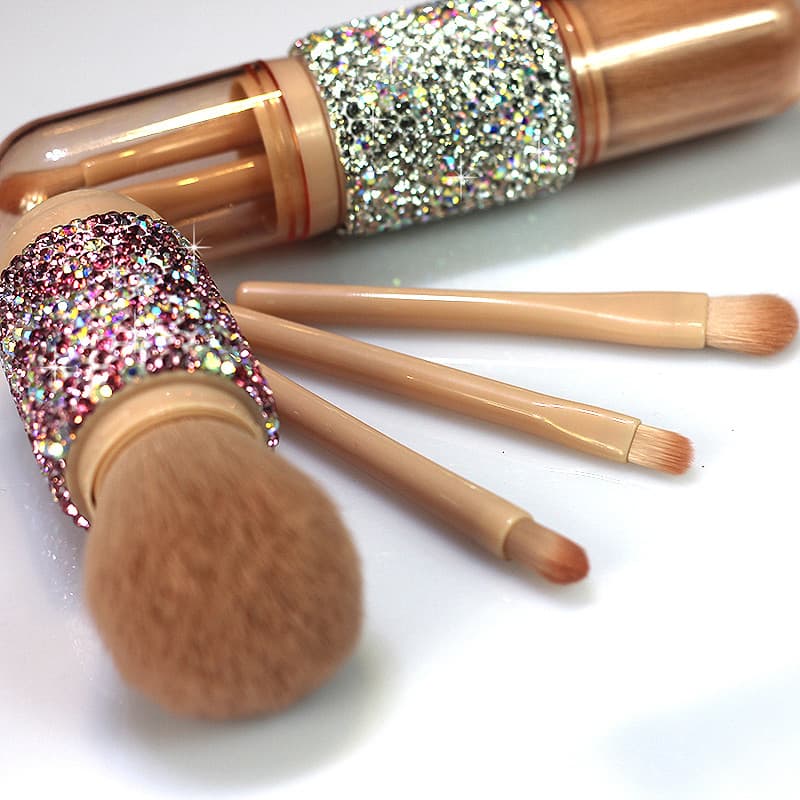 Diamante portátil pincel de maquiagem Multi-cabeça escova de cabeça oblíqua escova de pó solto vara diamante Blush escov