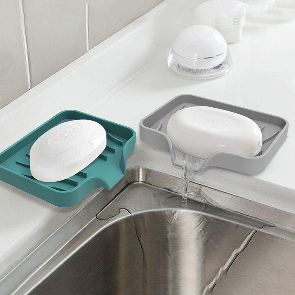 Suporte para sabonete, bandeja para sabonete, escova de silicone, esponja, suporte para frascos, bandeja pia