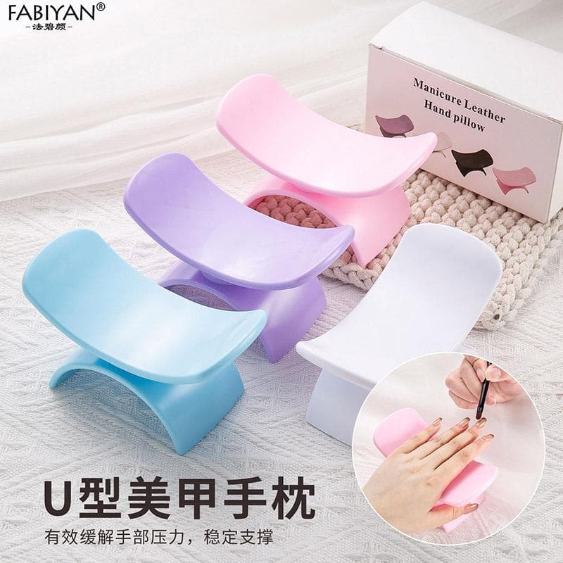 Novo estilo russo manicure mão travesseiro em forma de U almofada de pulso Mini mão travesseiro titular destacável portá
