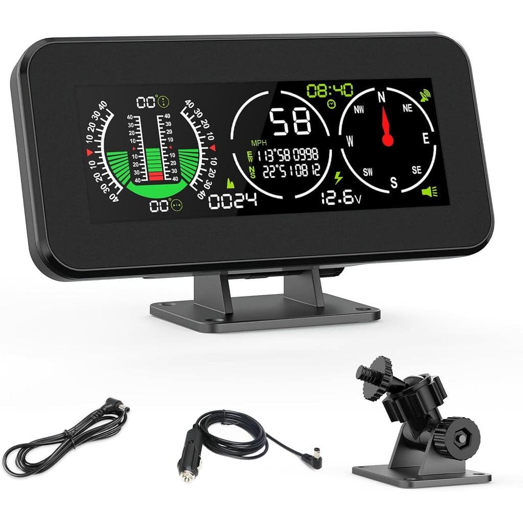 Inclinômetro Digital GPS para Veículos Off Road, Display Head-Up DC 10-30v, Inclinômetro Multifuncional para Veículos, V