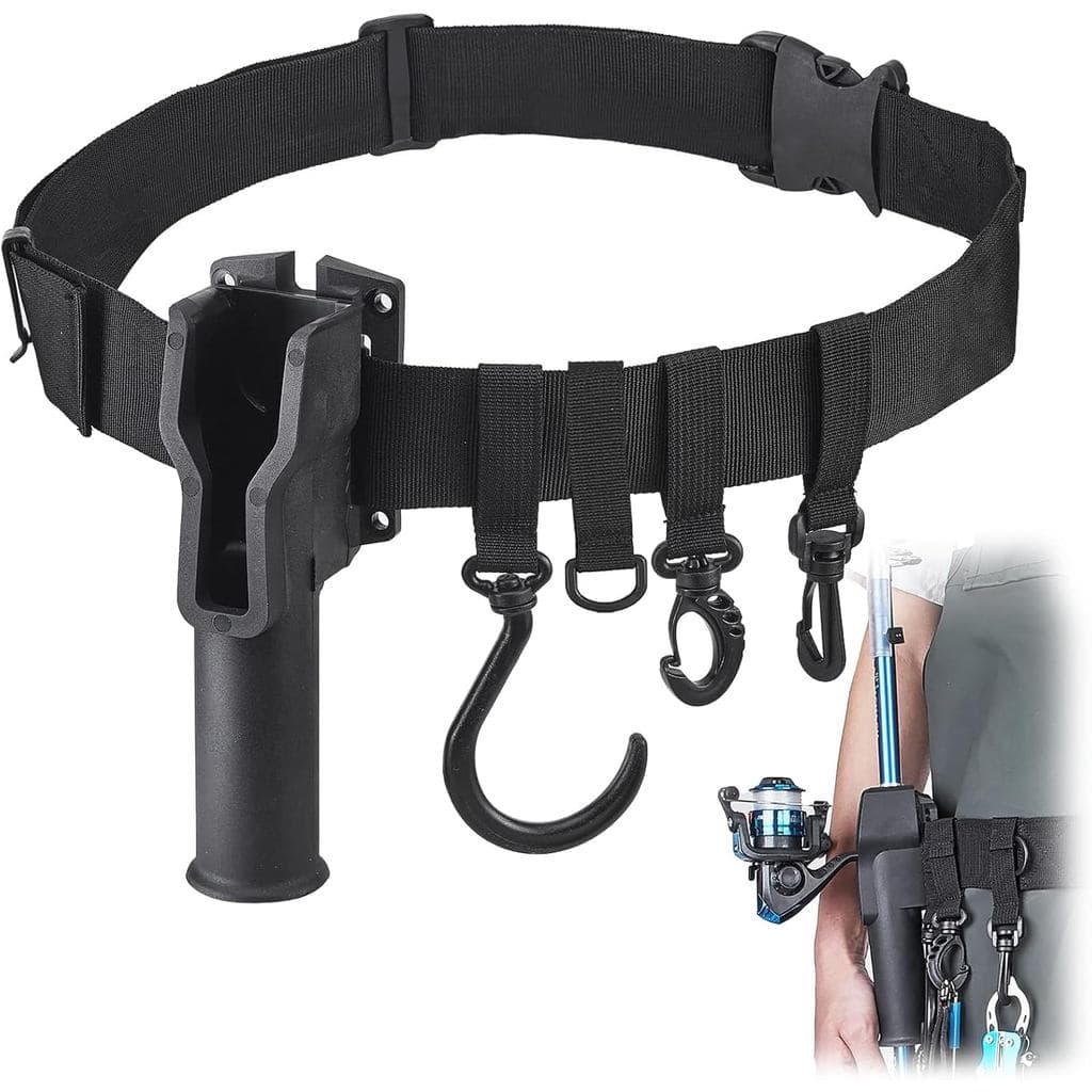 Suporte para vara de pesca, cinto de cintura para pesca, suporte ajustável para vara de pesca para molinete e carretilha