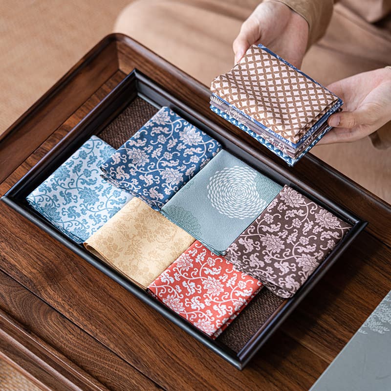 Toalha de chá quadrada de veludo de dupla face, estilo chinês, com forte absorção de água, para uso doméstico, pano para