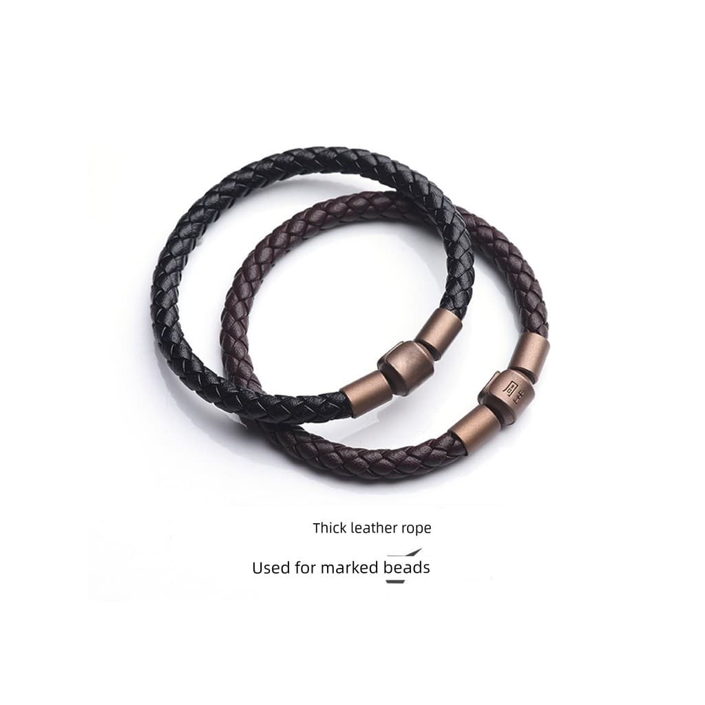 pulseira masculina pulseira Adequado para Zhoujia XL série de tatuagem contas de ouro corda de couro grosso pulseira de