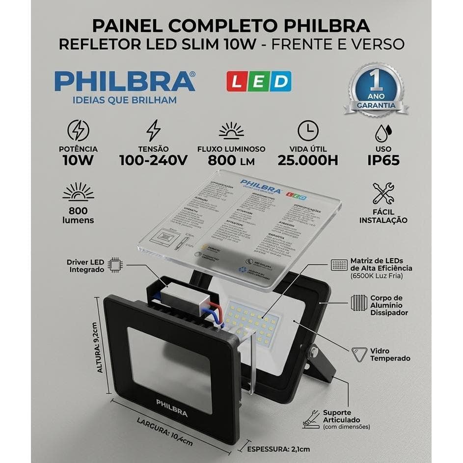 Refletor led slim 20W Philbra