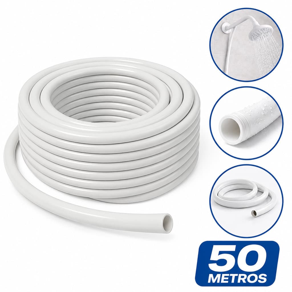 Mangueira Chuveiro Silicone Alta Pressão Flexível Universal 50M
