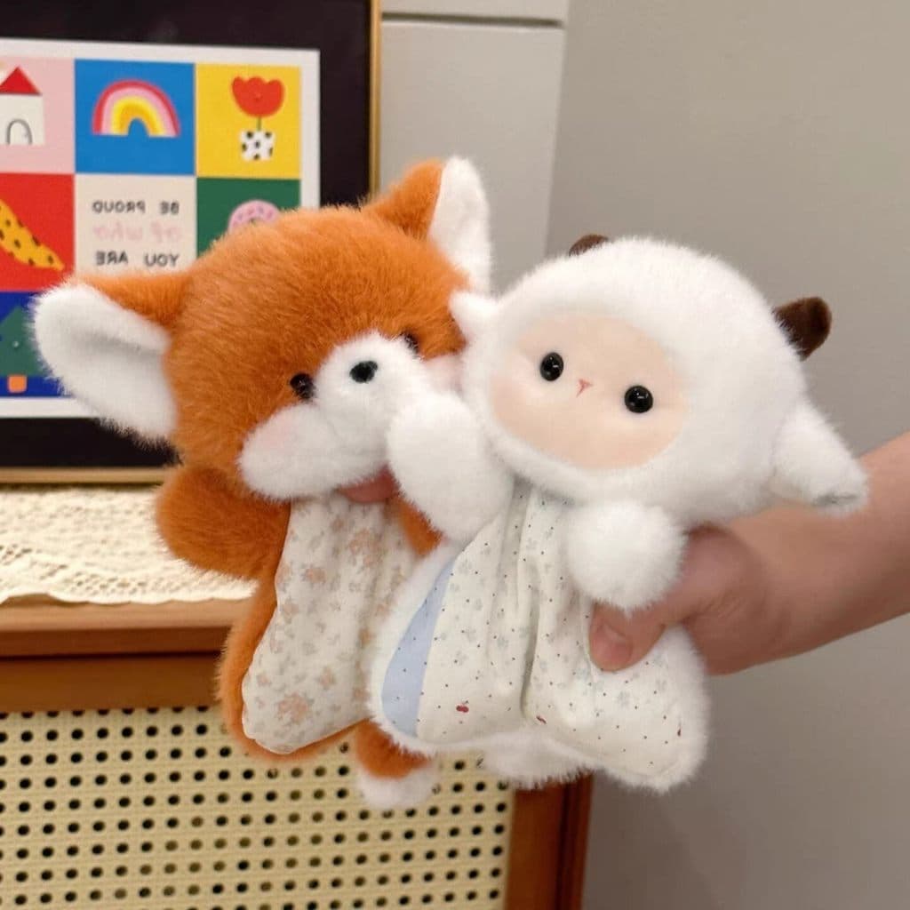 Saco de feijão calmante coelho boneca cura pitada brinquedo de pelúcia cordeiro leitão boneca presente aniversário mão f