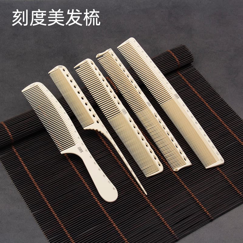 Escala de corte de cabelo profissional régua pente escala masculina pente plano ampliado corte de cabelo Push pente de c