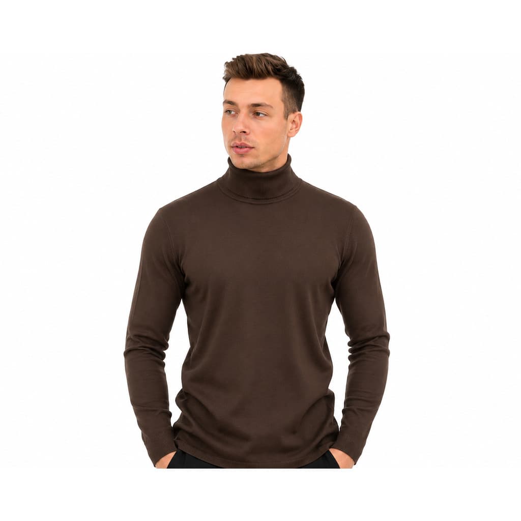 Suéter Masculino Gola Alta Cacharrel – Blusa Canelada Confortável Tendência Inverno 2026