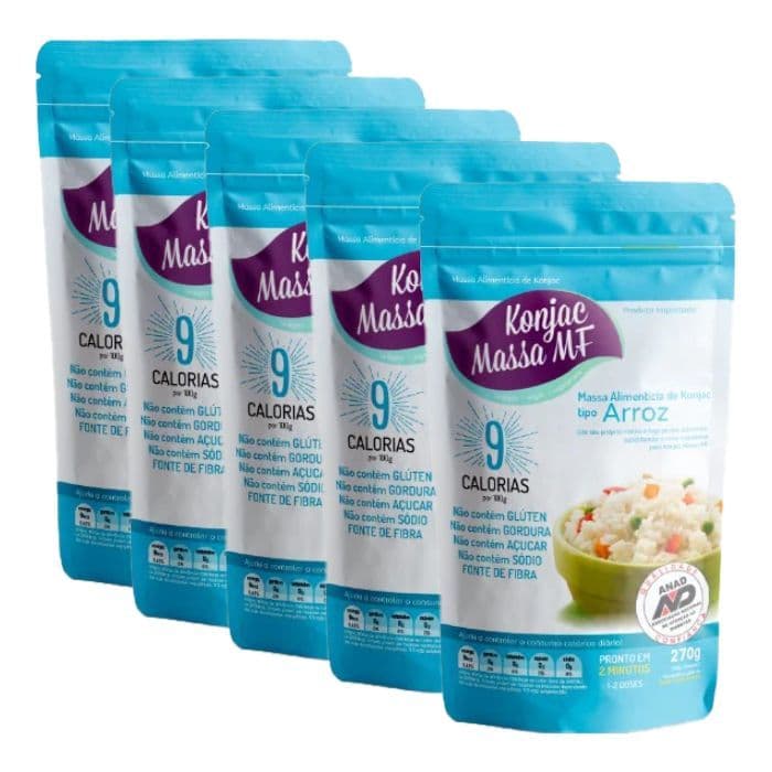 Kit Massa de Konjac Tipo Arroz Massa MF - 5 unidades de 270g