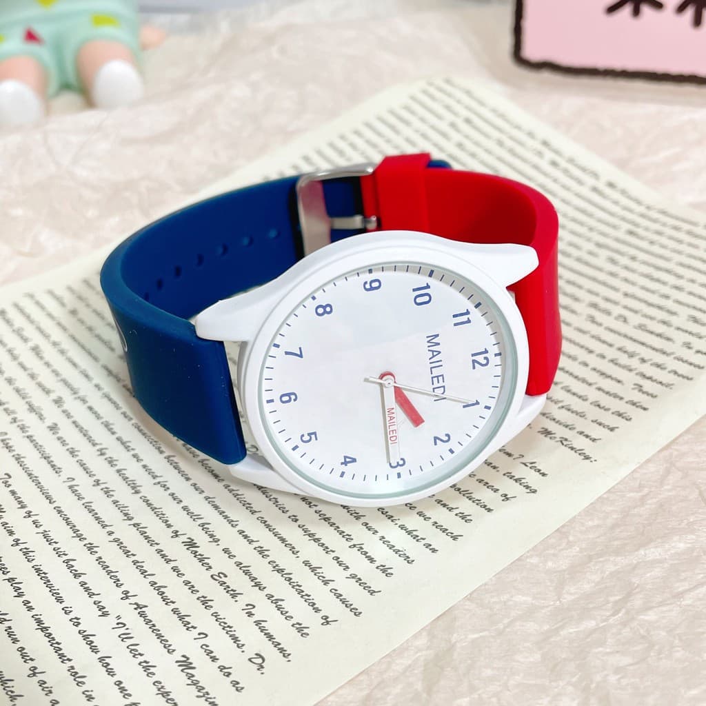 Relógio masculino feminino simples dopamina bonito estudantes júnior escola secundária geléia cor correspondência na mod
