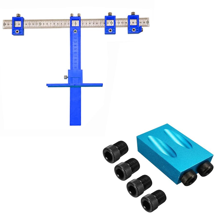 Kit Gabarito para Furos Chanfrados + Gabarito Jig Esquadro