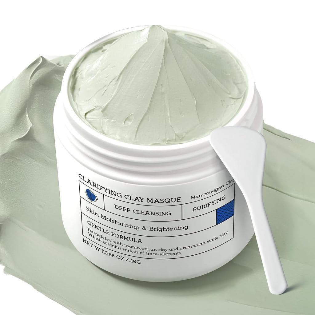 Máscara de lama adequada para pele facial e sensível: Fórmula tripla de lama, limpa profundamente os poros, reduz a acne