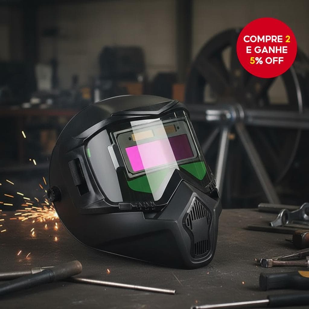 Máscara de Soldagem Automática com Lentes de Filtro de Luz Capacete Anti-Reflexo para Soldadores