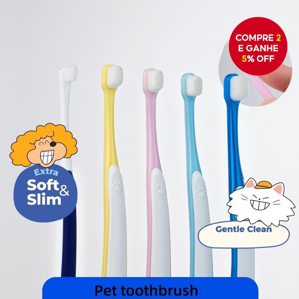 Escova de Dente para Animais de Estimação - Escova de Dente Macia para Gatos e Cães, Limpeza Oral, Tártaro, Cabeça