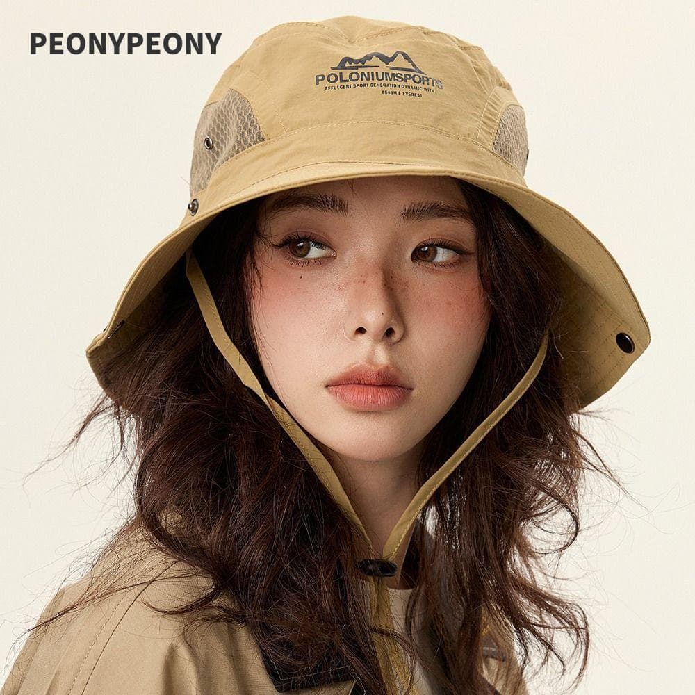 Chapéu Balde PEONY , Boné De Pescador Respirável De Aba Larga , Panamá De Proteção Solar Portátil De Secagem Rápida
