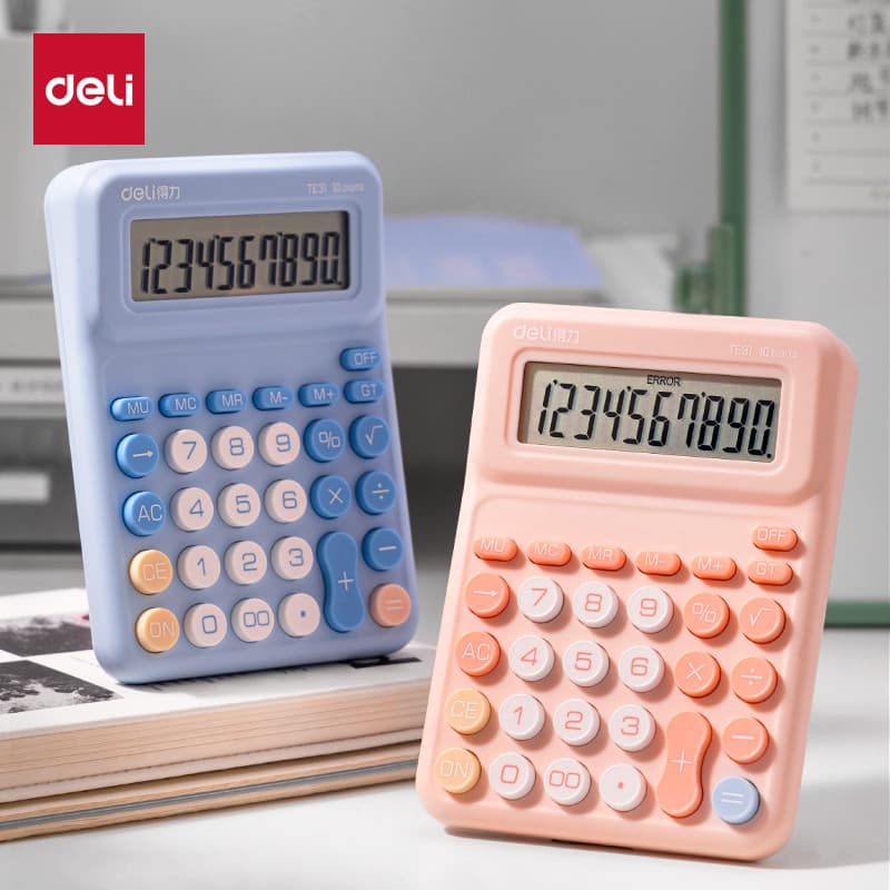 Deli TE31 Calculadora Desktop Calculadora Bonito Portátil Mini Calculadora Portátil Contabilidade Uso de Escritório Fina