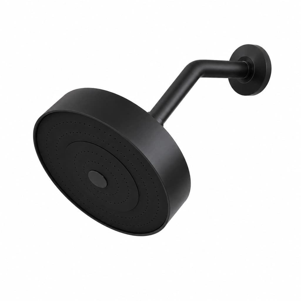 Ducha Chuveiro Redonda Preta Articulável Curta ABS Fria Aquecedor Solar Gás Banheiro ABS Estrela