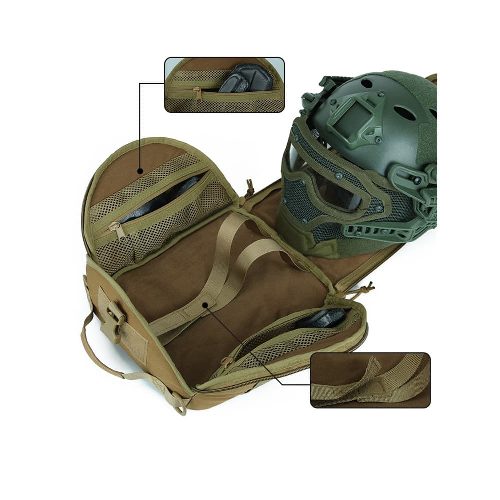 Bolsa tática para capacete Molle, liberação rápida ao ar livre com bolsa para máscara de gás, bolsa portátil para armaze