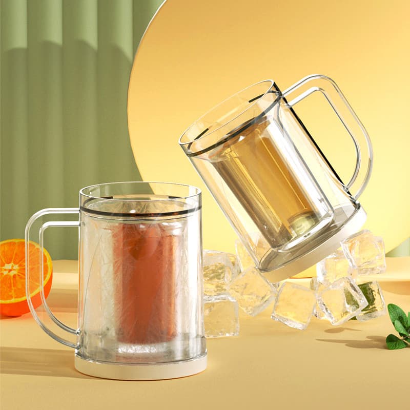 Copo de gelo em estoque pronto, copo de cerveja, garrafa de água fria, bebida fria, copo de gelo, grande capacidade, beb
