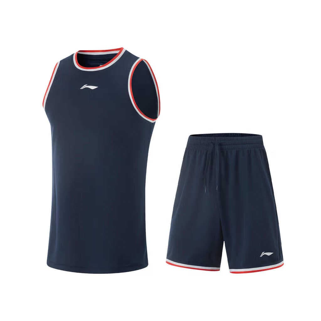 Li Ning terno de manga curta masculino 2025 novo produto CBA série de basquete profissional terno de competição de secag
