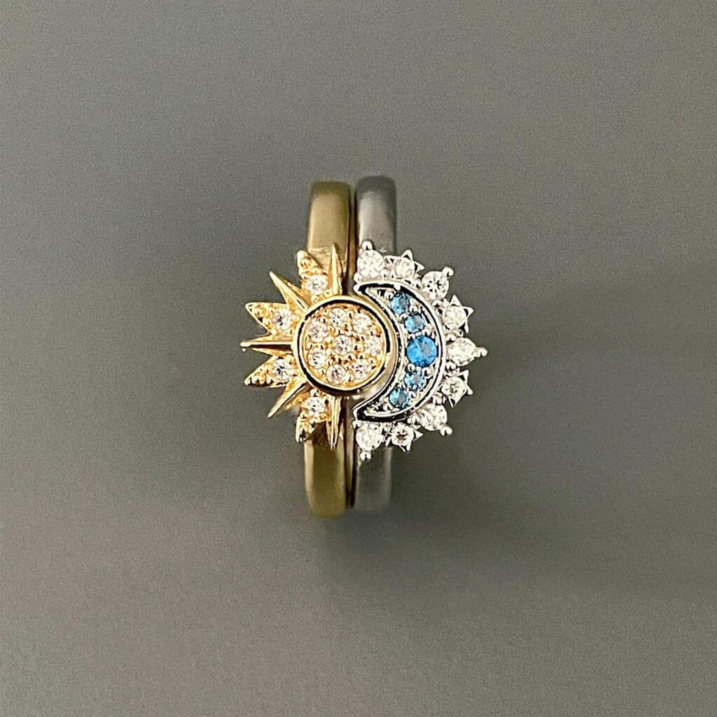 Vintage | Anel De Casal Do Sol E A Lua