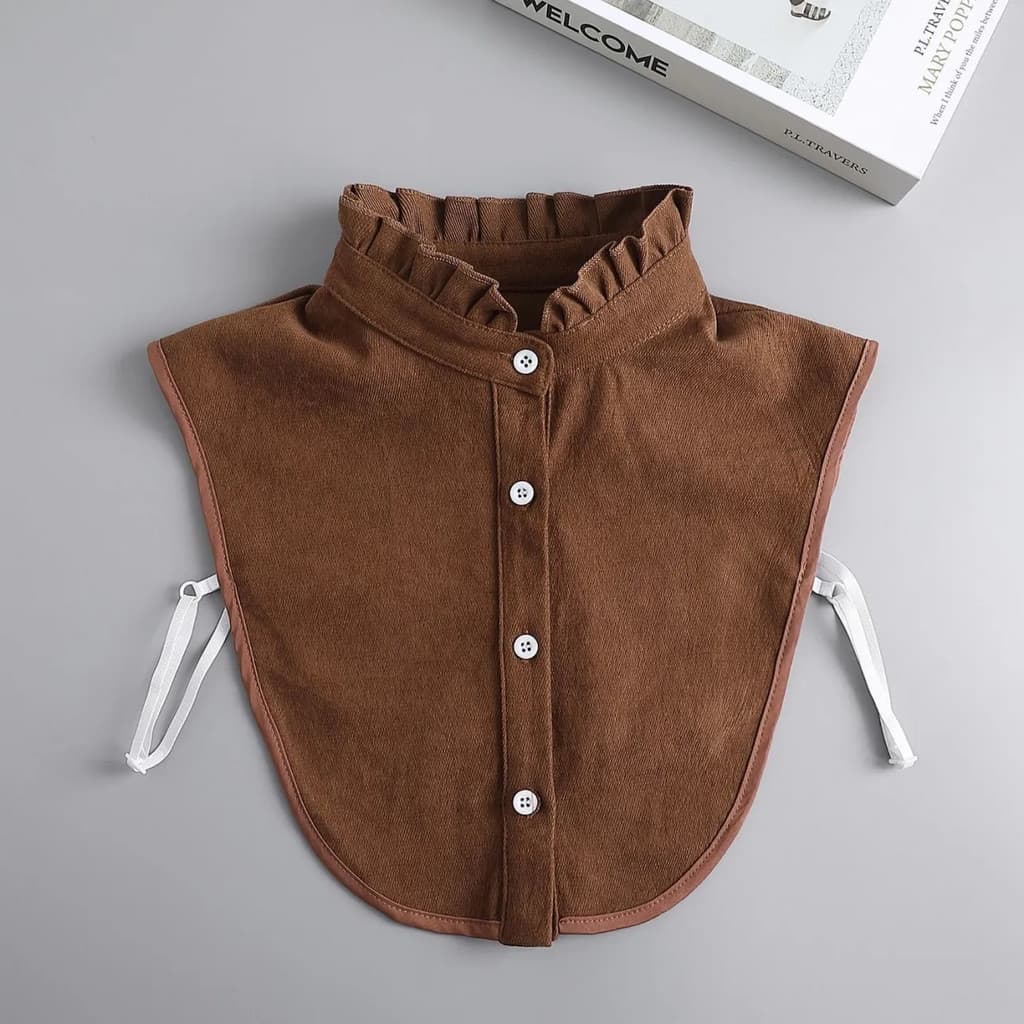 Colar falso feminino All-Match ajustável superior gola decorativa cachecol pescoço proteção camisa colar folha de lótus