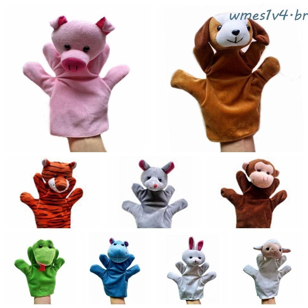 WMES Fantoches De Mão Adoráveis , De Pano De Animal De Desenho Animado Para Animais , Brinquedo De Pelúcia , Fantoche De