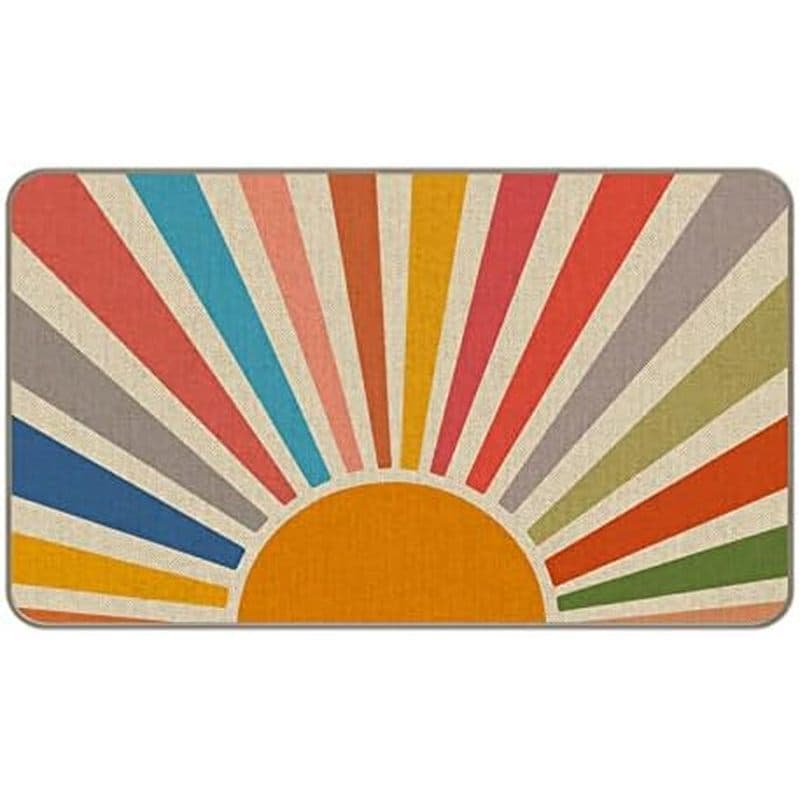 Boho Sun Sunrise Sunset Colorful Sunshine Tapete De Porta De Entrada Moderno Decoração De Capachos De 17 X 30 Polegadas