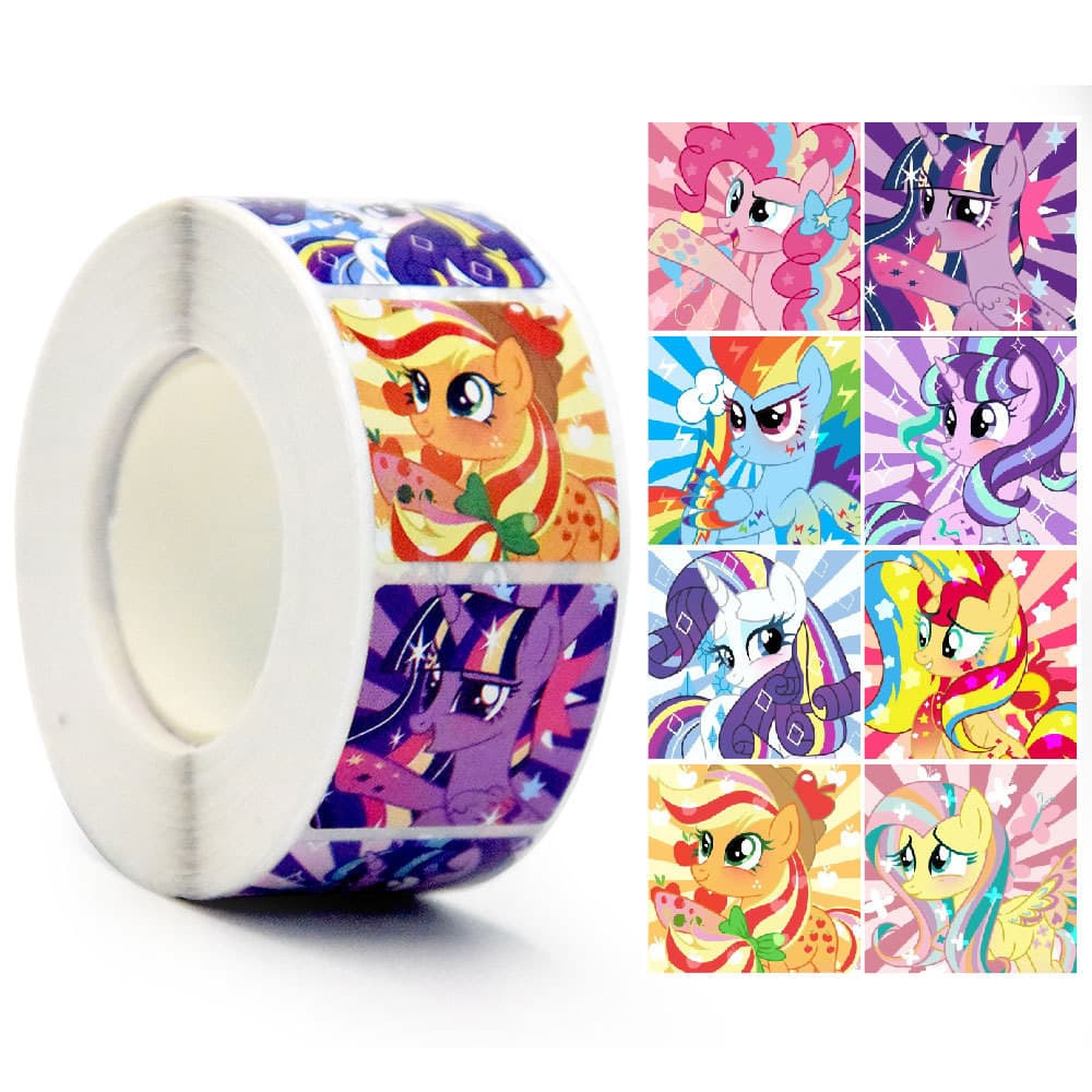 500 Pces/Rolo Dos Desenhos Animados Bonito Meu Pequeno Pônei Adesivo De Vedação Adequado Para Manuais Decorativos Fita A