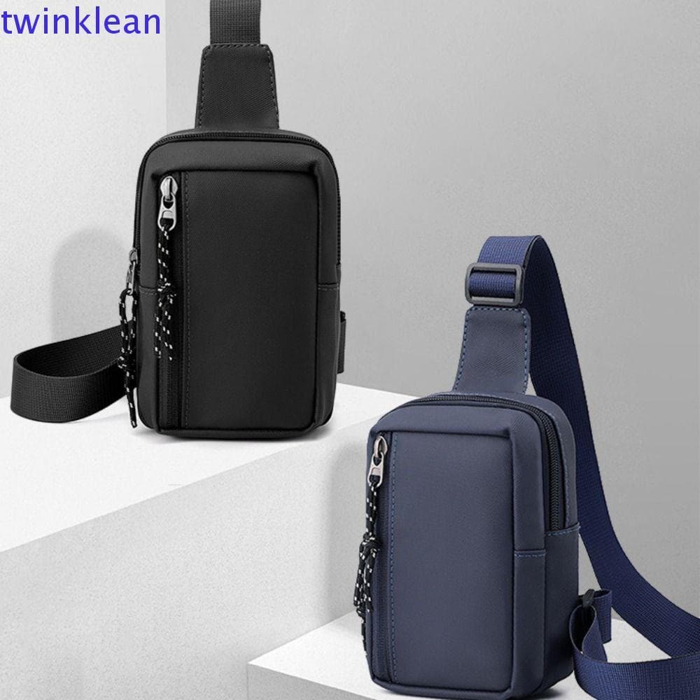 TWINKLEAN Bolsa De Peito Masculina , Estilingue Lateral , Cor Sólida , Ombro Crossbody Oxford Telefone