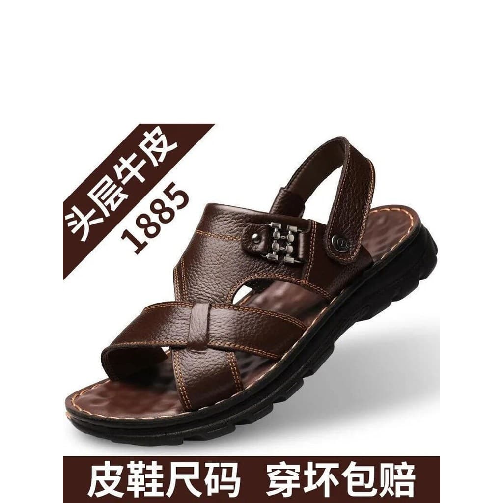 Playboy primeira camada de couro verão sandálias de couro genuíno masculino Casual sapatos de praia pai casa sandálias c