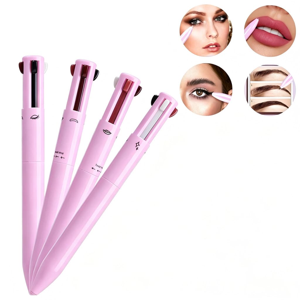 Caneta de Maquiagem 4 em 1 Makeup Pen  À Prova D'gua Portátil Sombracelha Lábios Delineador Iluminador---pronta entrega